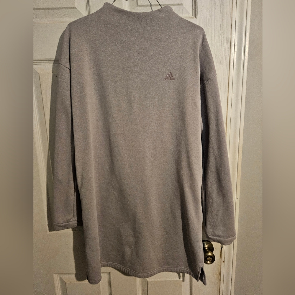Adidas High Neck Sweater Dress-Grayish Purple color